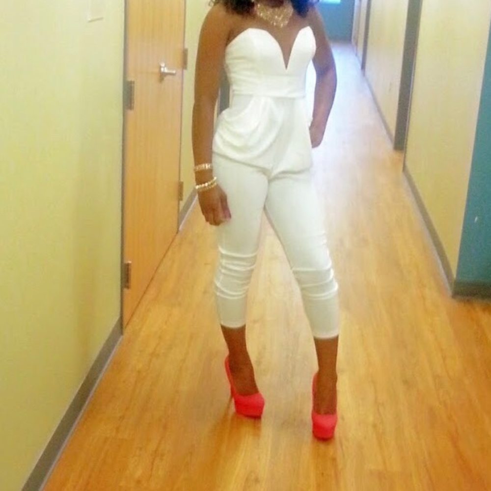 White strapless Jumpsuit
